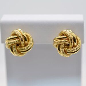Textured Knot Stud Earrings in 14K Yellow Gold